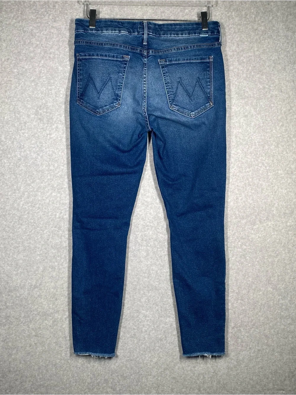 MOTHER Dark Blue Cropped High-Rise Skinny Jeans - Picture 2 of 7